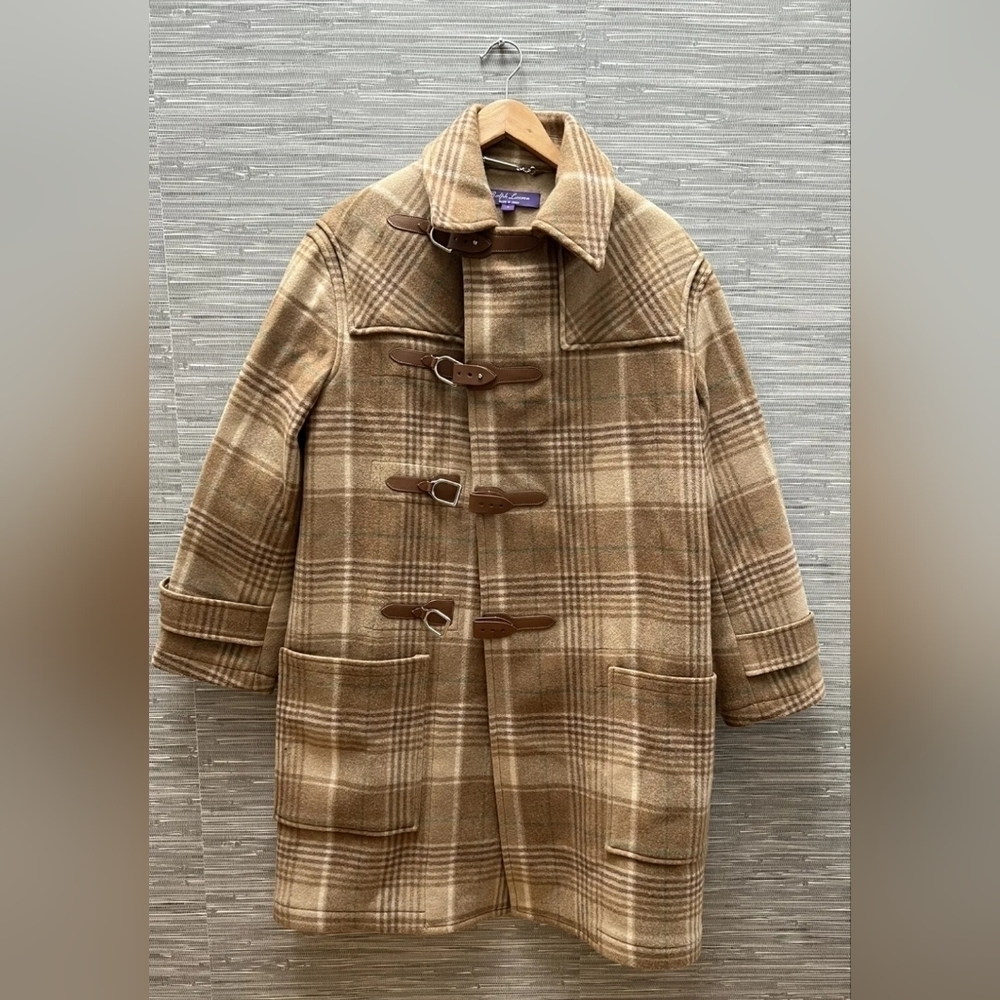 Ralph Lauren Purple Label Wool Plaid Pea Coat Women's Size 4